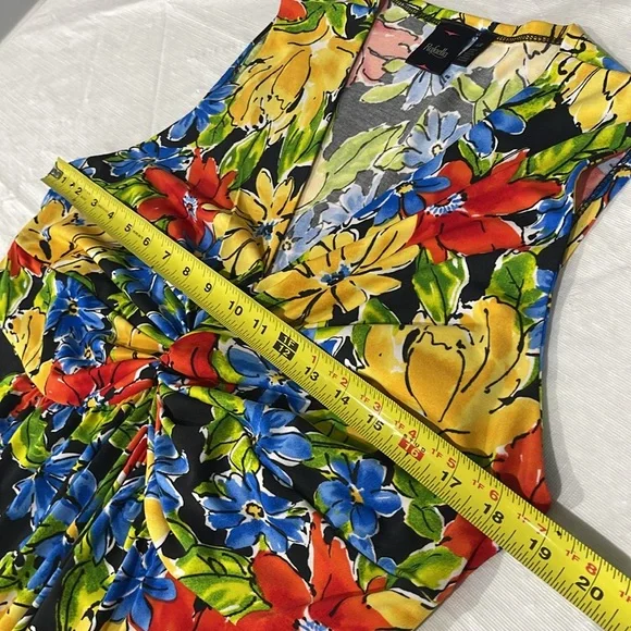 Rafaella women’s size large floral pattern maxi dress with side slits stretchy - Picture 12 of 16